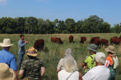 Mat Boerson, Green Lake Association board member and host farmer, discussed the ecological benefits of rotational grazing.