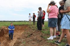 NRCS State Soil Health Coordinator Jamie Patton showcased the impact of conservation practices with a soil pit demonstration.