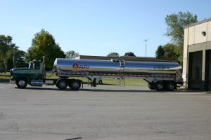 Milk truck at plant -dairy