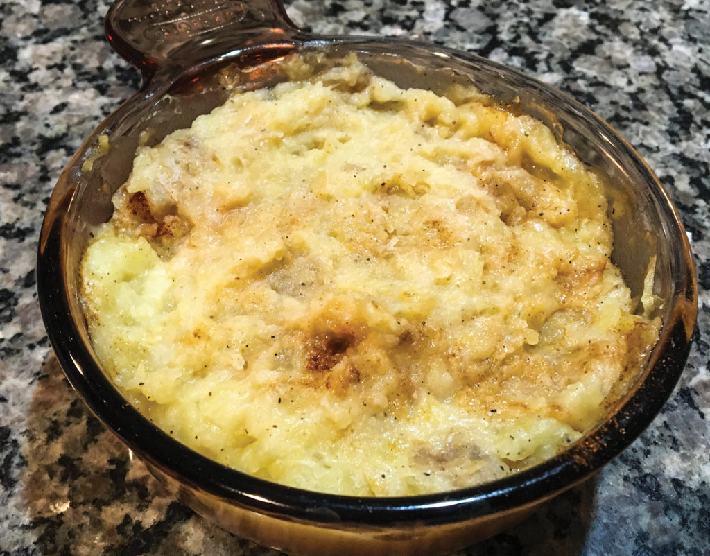 dish of cottage cheese mashed potatoes