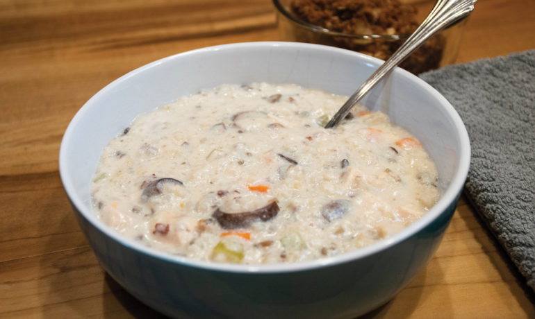 Wild Rice Soup in bowl